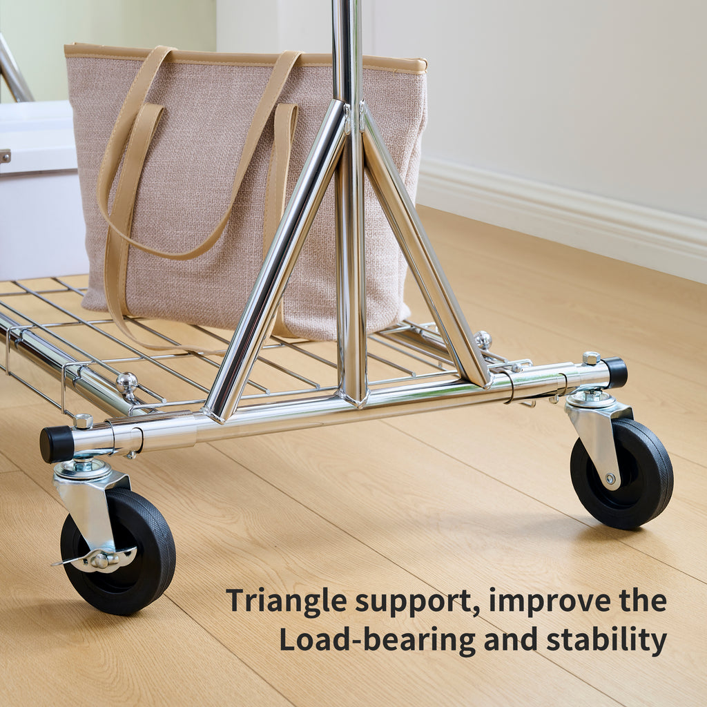 Clothes Rack Heavy Duty Clothing Rack 600LBS Rolling Clothes Racks for Hanging Clothes,  Commercial Garment Rack Heavy Duty Clothes Rack Collapsible ＆ Portable Clothing Rack with Wheels - Grand Goldman Shop