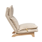 Foldable Metal Frame - Beige Reclining Single Sofa Chair for Bedroom or Balcony - Lazy Leisure Lounge Chair - Grand Goldman Shop