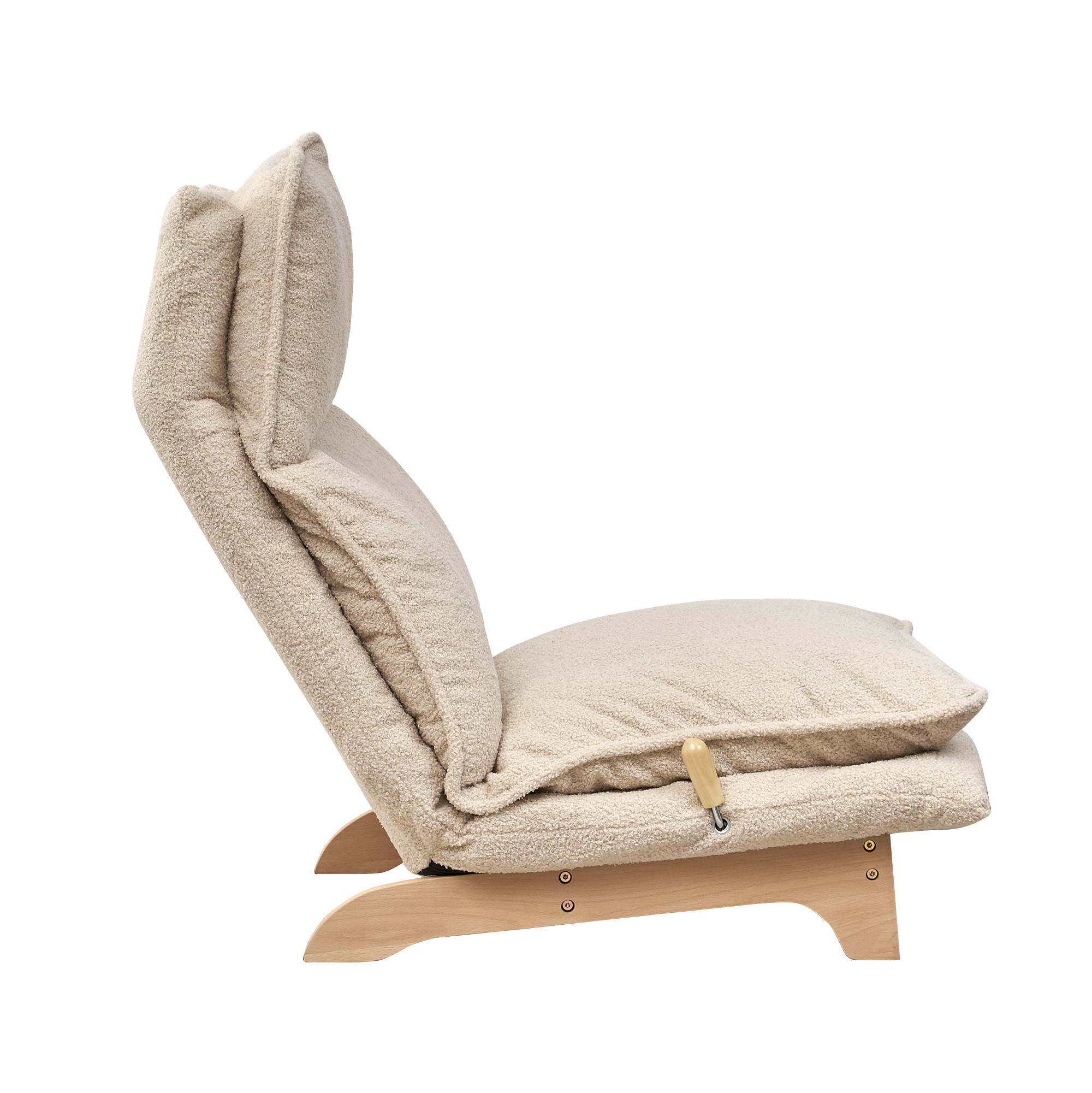 Foldable Metal Frame - Beige Reclining Single Sofa Chair for Bedroom or Balcony - Lazy Leisure Lounge Chair - Grand Goldman Shop