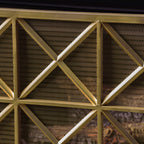 Margaret 3-Panel Fireplace Screen Iron Black/Gold - Grand Goldman Shop