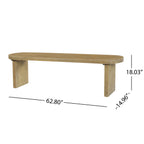 Indoor Pine Dining Bench, 62.9''L Solid Wood Seating, 350lbs Weight Capacity, Fits 3 People for Kitchen, Dining Room & Living Space - Grand Goldman Shop