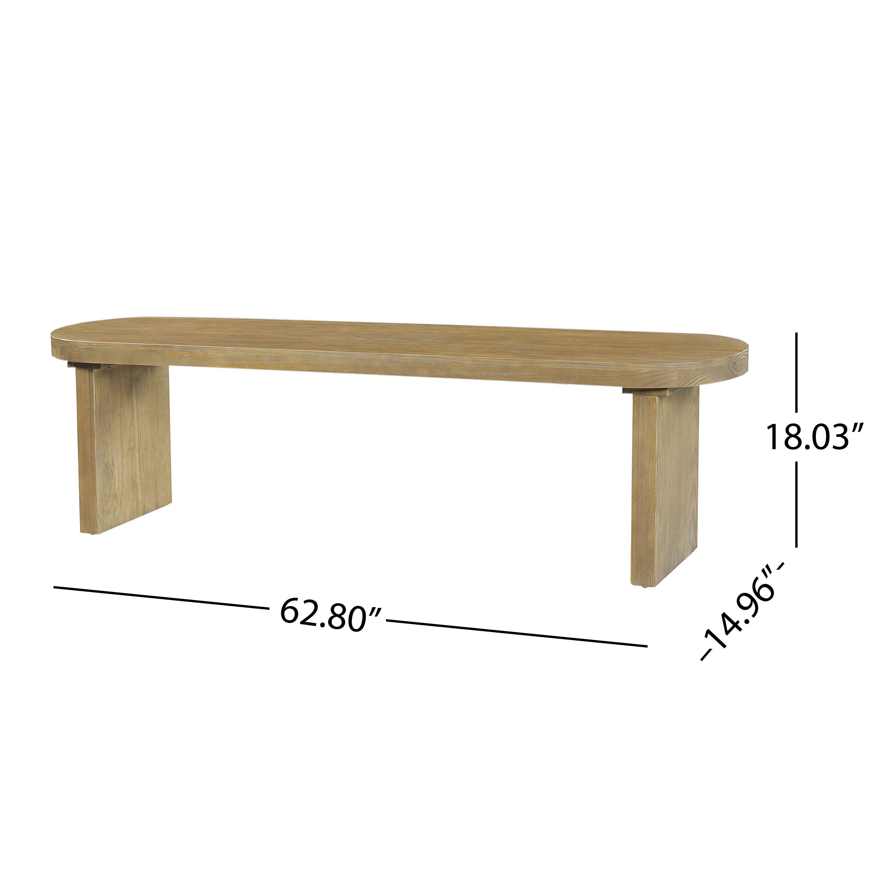 Indoor Pine Dining Bench, 62.9''L Solid Wood Seating, 350lbs Weight Capacity, Fits 3 People for Kitchen, Dining Room & Living Space - Grand Goldman Shop