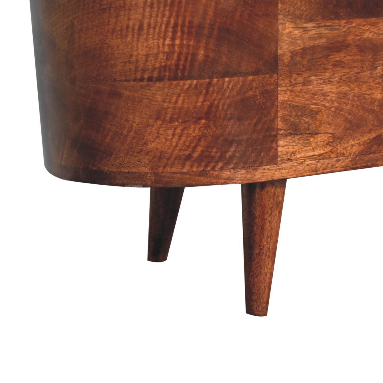 Solid Wood Honey Caramel Rounded Lid-Up Blanket Box, Nordic Legs, Brown - Grand Goldman Shop