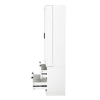 72' Modern Fluted Kitchen Pantry Cabinet with 2 Large Drawers & 8-Door Spice Rack, White MDF Freestanding Storage Organizer for Bathroom, Dining Room, Office, Entryway - Grand Goldman Shop
