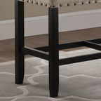 Biony Fabric Counter Height Dining Bench with Nailhead Trim, Tan - Grand Goldman Shop