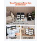 2 Pack Plastic Storage Drawers Storage Dresser Organizer Bins 6 Drawers - Grand Goldman Shop