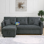 Sectional Sofa Bed L-Shaped Sofa Couch Bed with USB Port, Reversible Sofa Couch Sleeper with Pull Out Bed, Chaise with Storage, Pull Out Couch for Living Room - Grand Goldman Shop