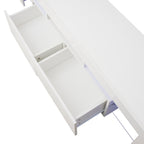 Modern White TV Stand, 20 Colors LED TV Stand w/Remote Control Lights - Grand Goldman Shop