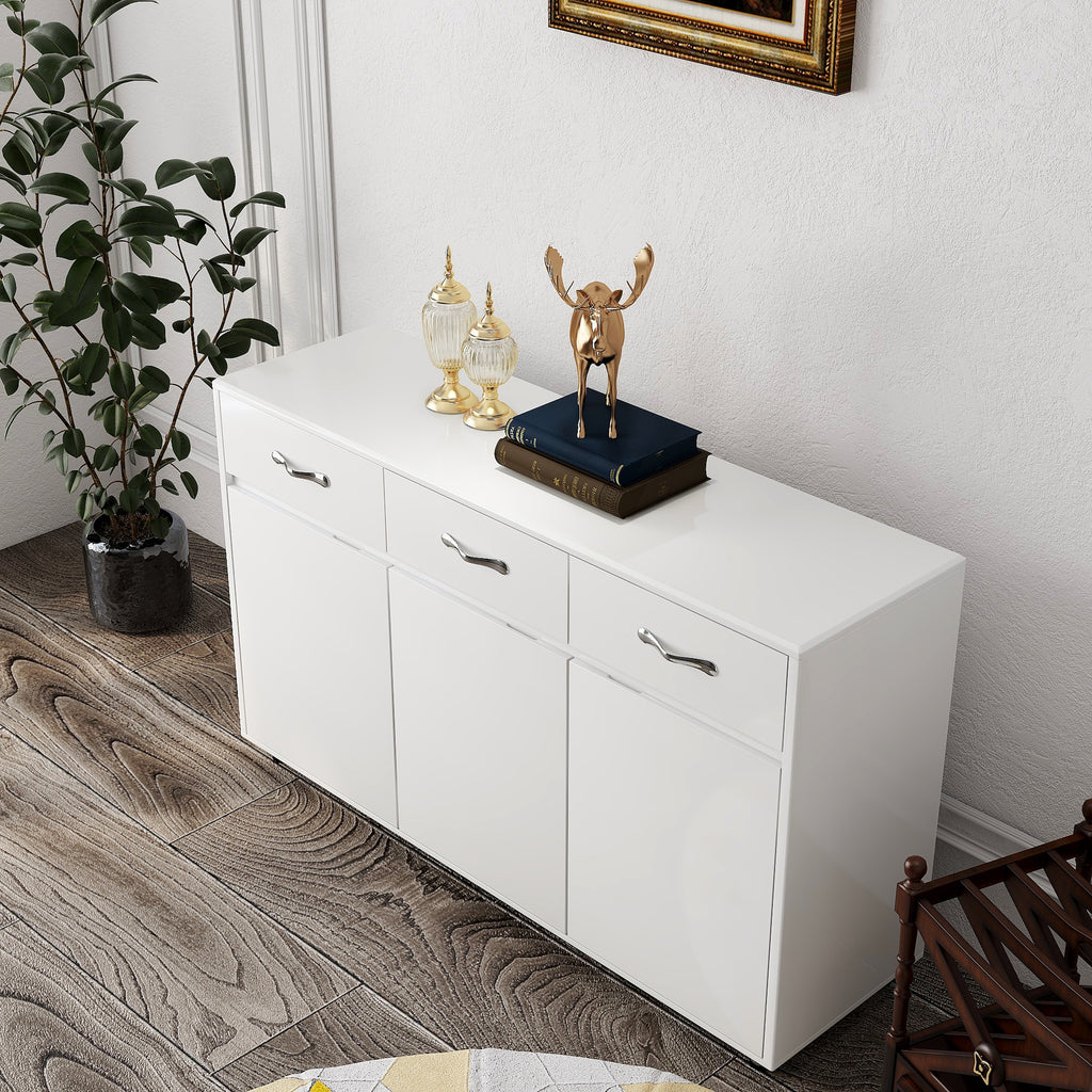 Three Doors Side Table-White - Grand Goldman Shop