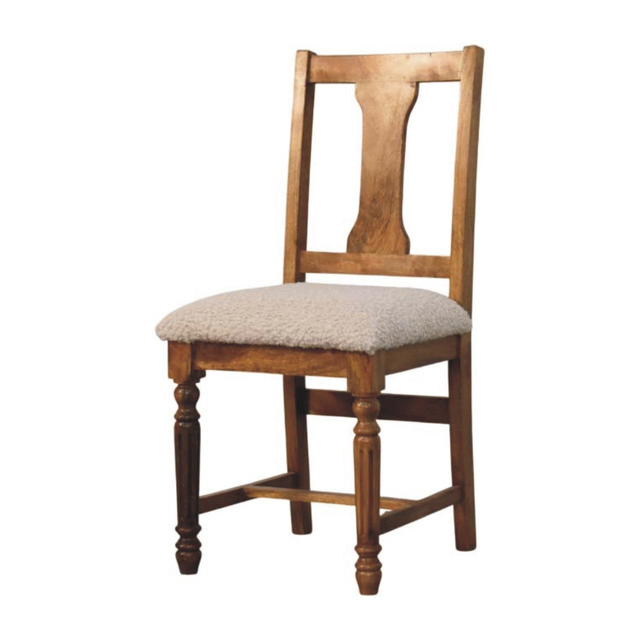 Solid Wood Writing Chair with Turned Legs | Premium Home Decor - Grand Goldman