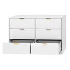 Simply Modern 6-Drawer Dresser, Chest of Drawers for Bedroom, Living Room, Hallway, and Entryway - Large Storage Cabinet White - Grand Goldman Shop