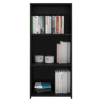 Note 47' Tall Three-Tier Ladder Bookcase Black - Grand Goldman