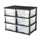 2 Pack Plastic Storage Drawers Storage Dresser Organizer Bins 6 Drawers - Grand Goldman Shop