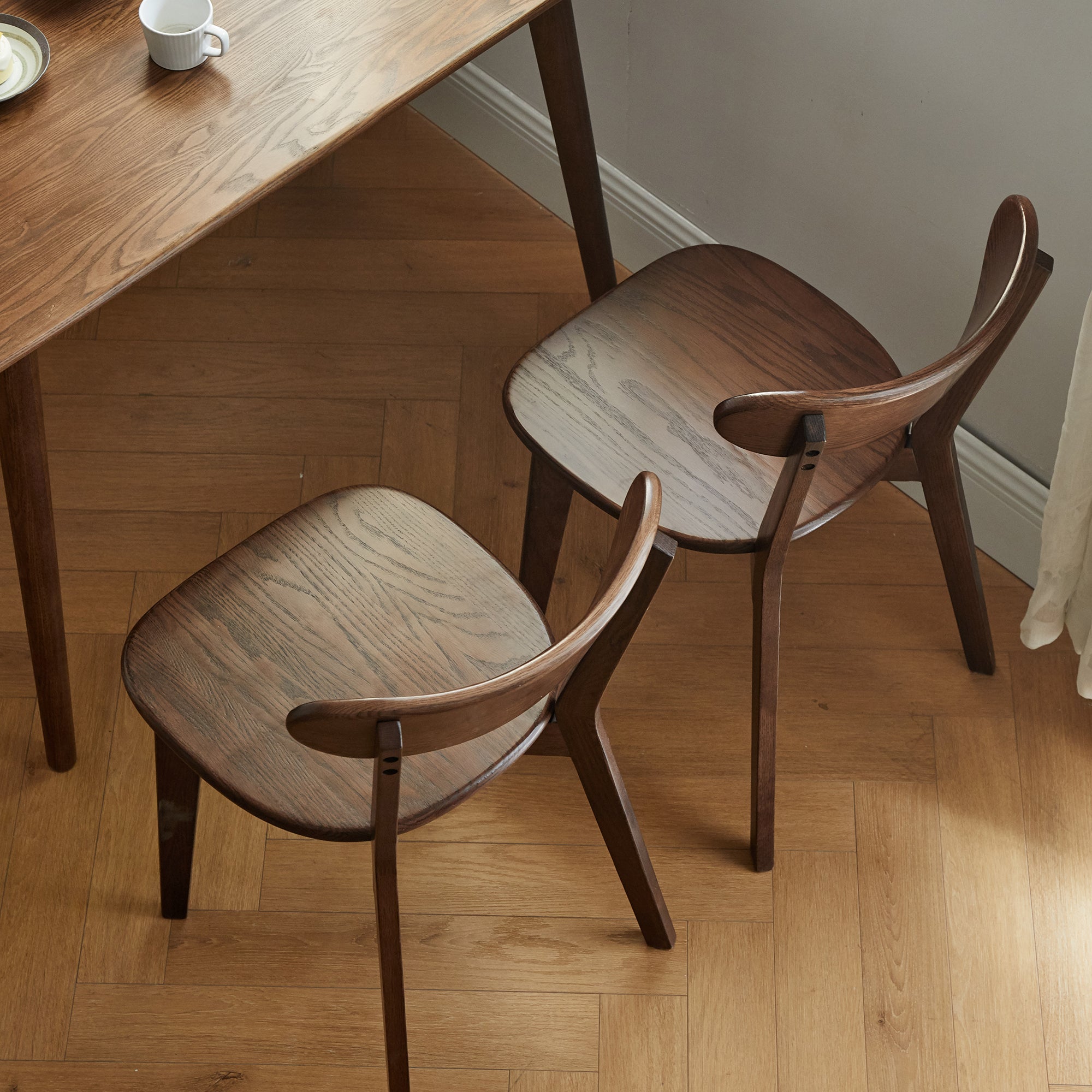 Dining chair wooden FAS grade oak natural wood made in North America 100% dirt-free wood chair solid chair table chair wooden living room chair simple and natural 46.5 * 54 * 80cm - Grand Goldman Shop