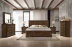 Maderne Traditional Wood Panel 6 pieces King Bed set with Dresser, Mirror, Two Nightstands, Chest - Grand Goldman Shop