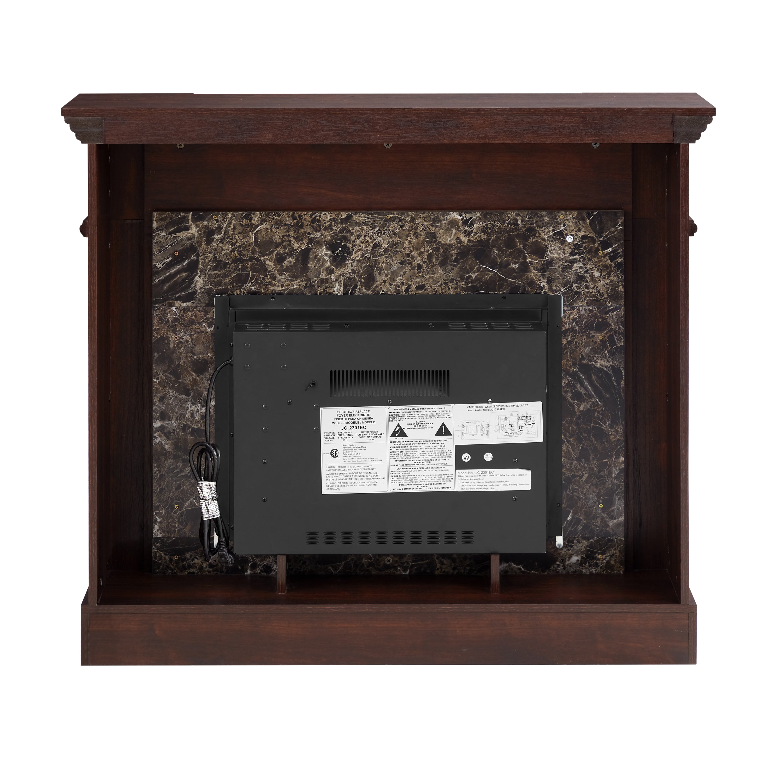 Electric Fireplace with Mantel, Fireplace Mantel, Fireplace Heater Freestanding, Realistic Stacked Stone Surround with Remote Control Timer LED Flame, Cherry, 45.66'W*11.8'D*40'H - Grand Goldman Shop
