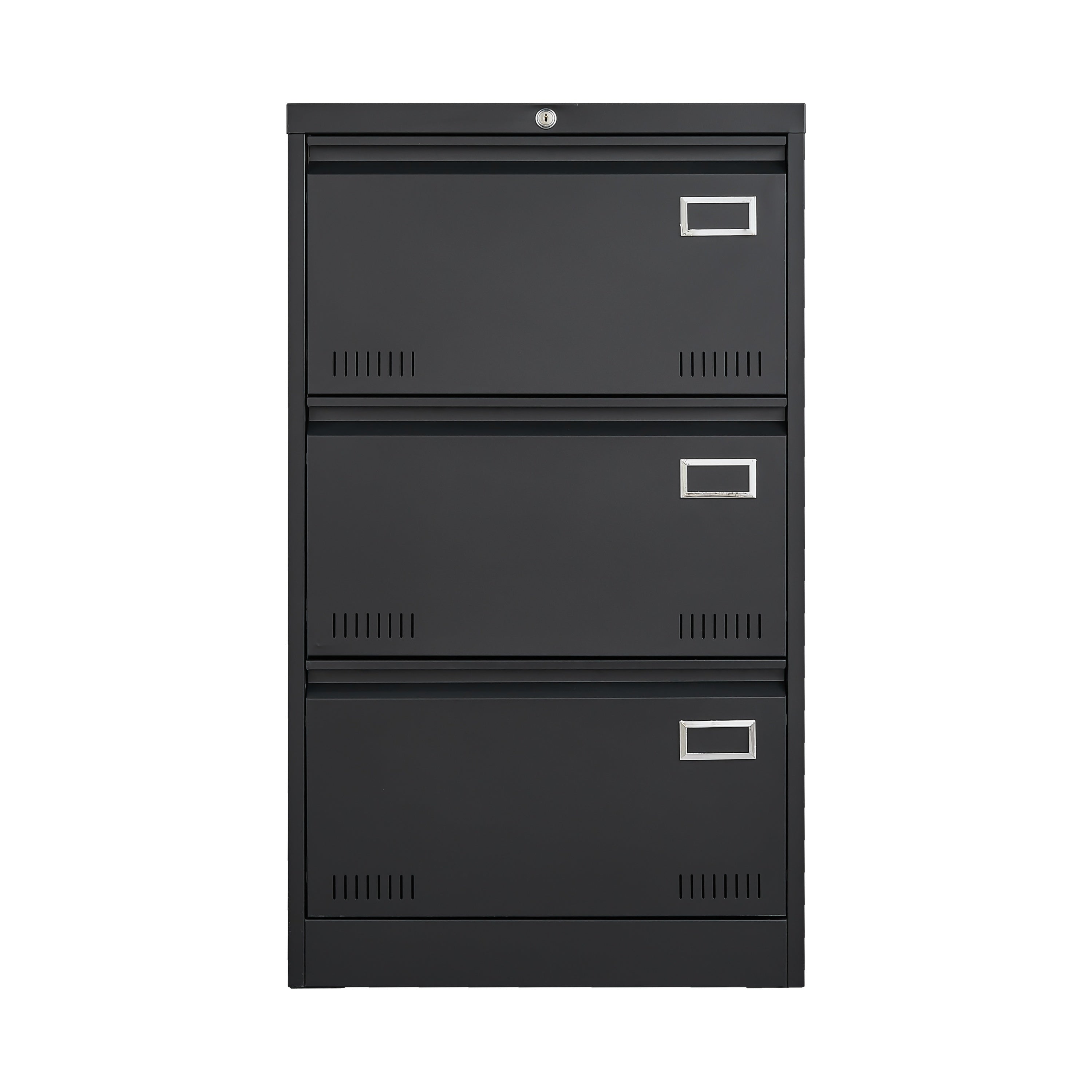 Black Metal 3-Drawer Lateral Filing Cabinet with Lock for Home and Office | Premium Home Decor - Grand Goldman