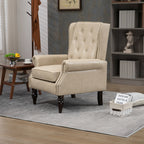Modern Accent Chair Lounge Chair with Sturdy Wood Legs in Camel PU Leather for Living Room and Bedroom - Grand Goldman Shop