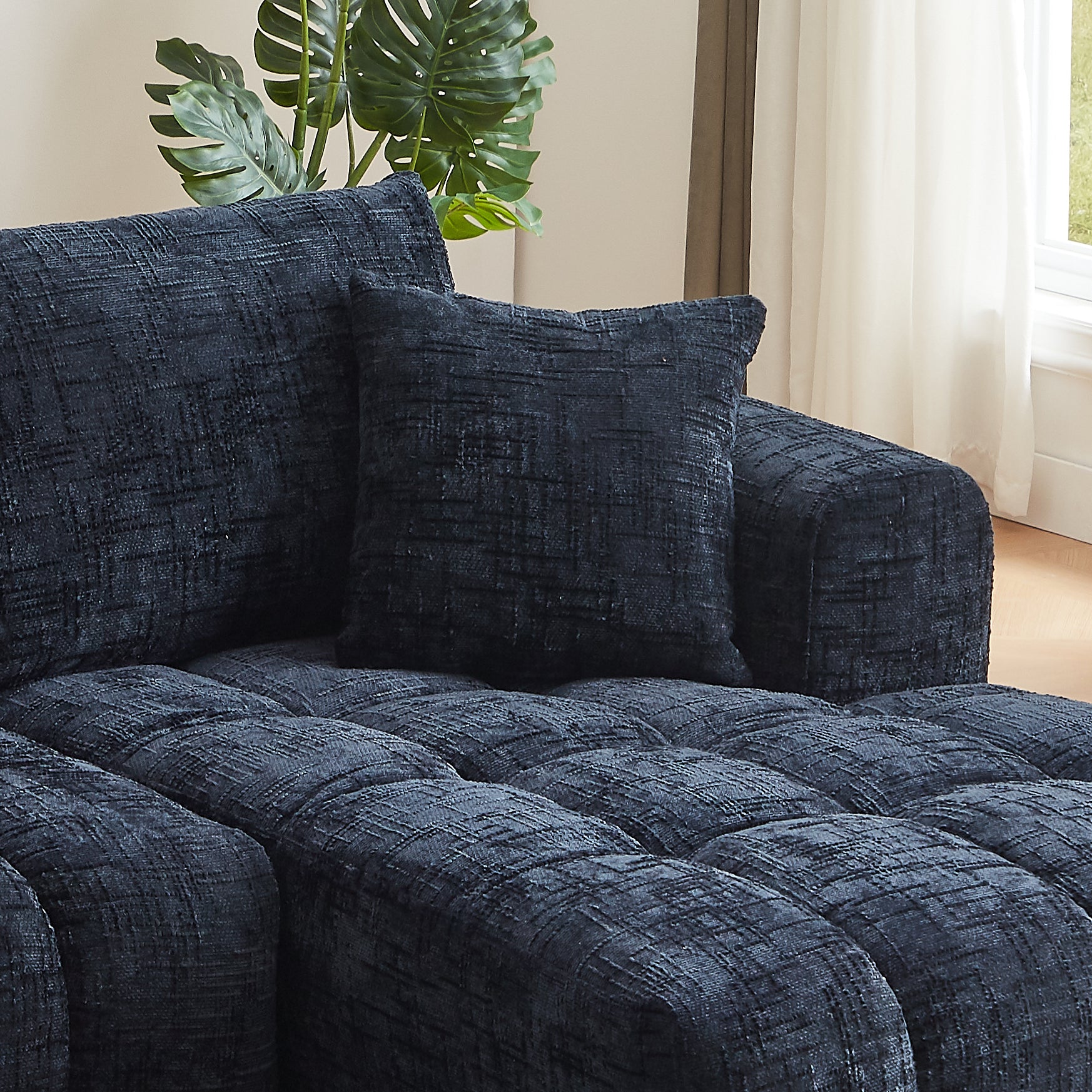Chenille L-Shape Luxury Sectional Oversized Sofa,Mnimalist Design,Comfy Sleeper Couch for Living Room,Apartment&Reception Spaces,No Assembly Required - Grand Goldman Shop