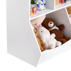 Wood Kid Storage Cubby, Toy Storage Organizer with Bookshelf, 5-Cubby Wood Toy Storage Cabinet, Children Book Toy Shelf for K