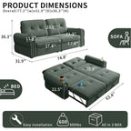 It is a multi-functional sofa, a 77-inch convertible sofa bed, and a 2-in-1 piece suitable for both sitting and lying down. Made of  Chenille fabric, it is suitable for living rooms, bedrooms - Grand Goldman Shop