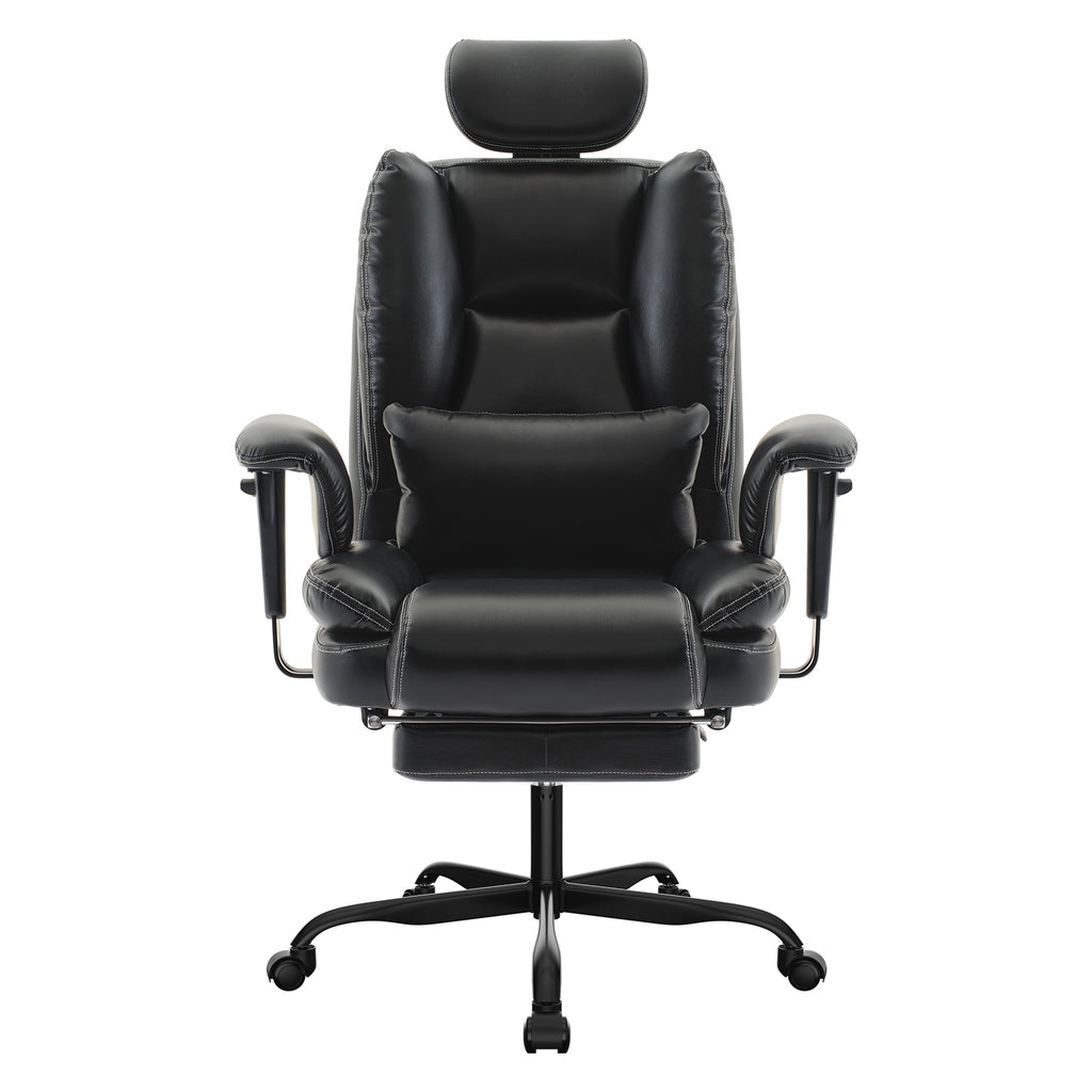 Office Chair Ergonomic 200 kg PU Leather Computer Chair with Lumbar Support and High Backrest, Ergonomic Desk Chair with Lift