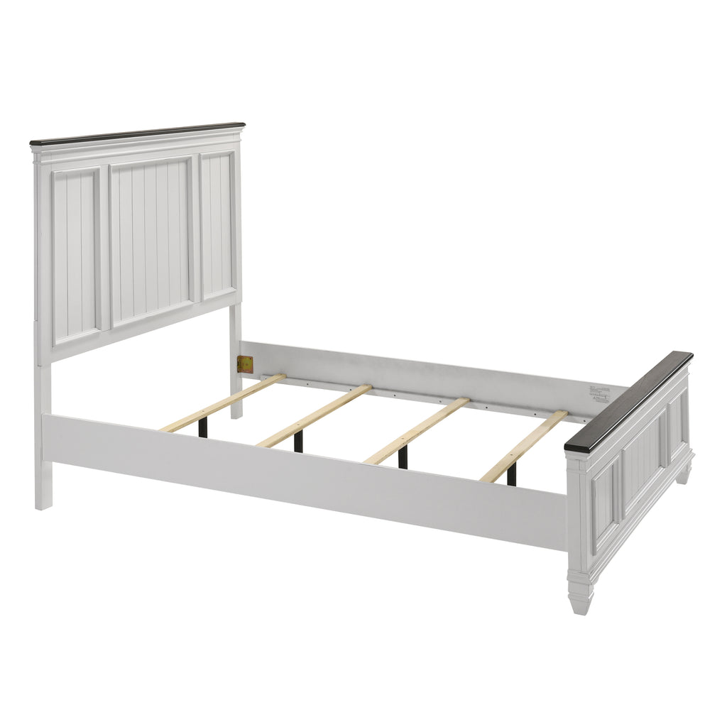 Clelane 3-Piece Wood Bedroom Set, Shiplap Panel Queen Bed and 2 Nightstand - Grand Goldman Shop