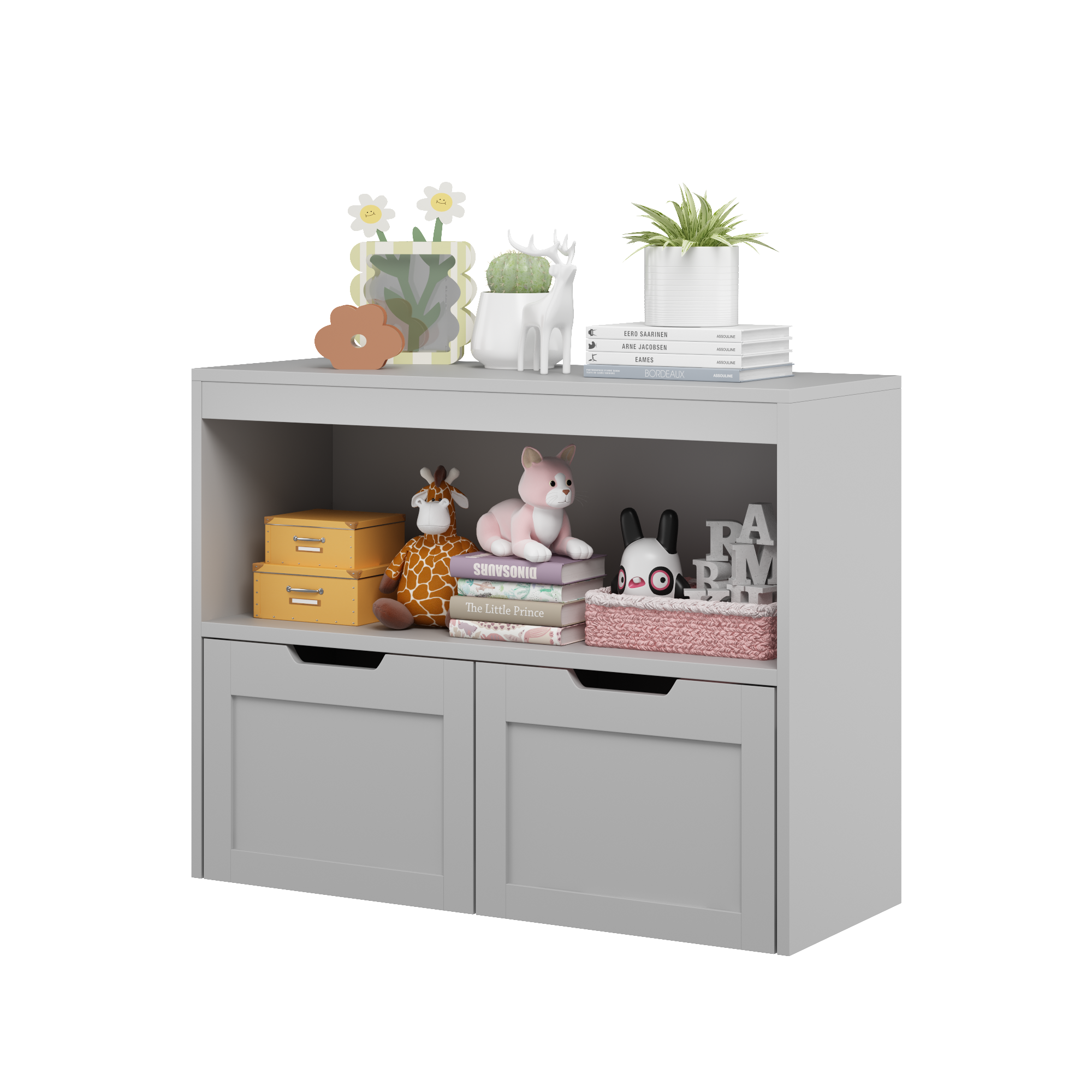 Book Organizer, toy Storage Cabinet Organizer, Gray - Grand Goldman