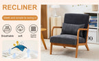 Mid-Century Modern Accent Chair with Pillow Upholstered Arm Chair in Beige Polyester and Solid Wood Frame (beige) - Grand Goldman Shop