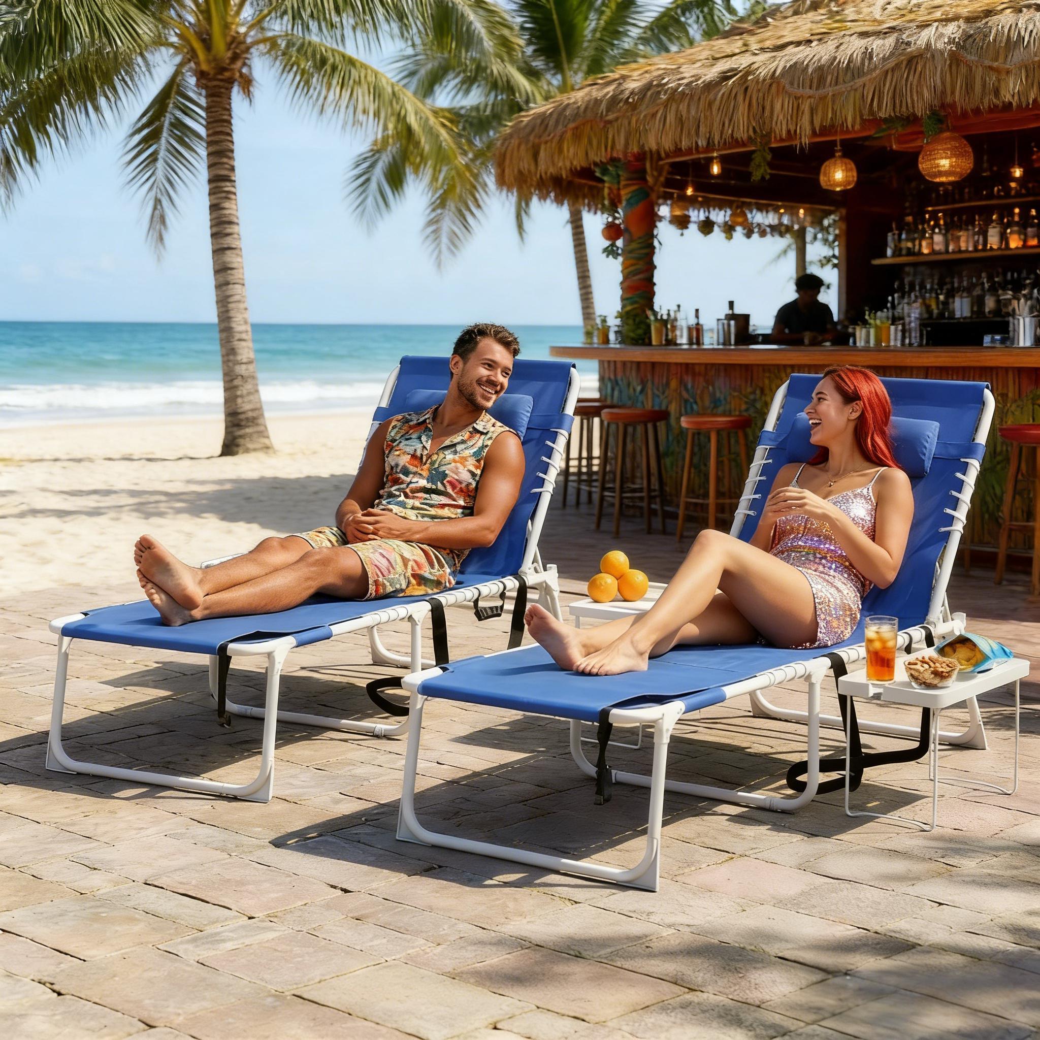 Stabile Pool-Loungesessel, Sonnenliegen-Set 2er-Pack