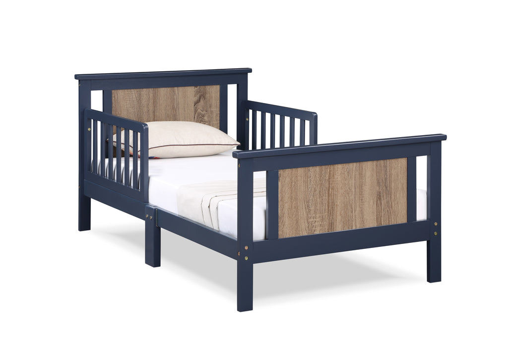 Connelly Reversible Panel Toddler Bed Midnight Blue/Vintage Walnut - Grand Goldman