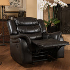 Classic Design Black Berry PU Upholstery Glider Recliner Chair with Spacious Comfort and Durable Construction - Grand Goldman Shop