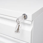Modern 3-Drawer Mobile Filing Cabinet with Lock, White Metal Office Storage, Legal/Letter Size | Premium Home Decor - Grand G