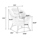 Lazy Chair with Ottoman, Modern Lounge Accent Chair with Armrests and a Side Pocket, Leisure Upholstered Sofa Chair Reading Chair with Footrest for Small Space, Corner Chair-Light green - Grand Goldman Shop