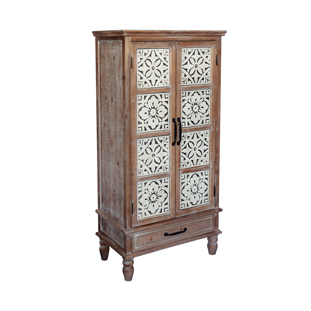 55.12'' Tall Tower Storage Cabinet - Rustic Wood Sideboard Pantry Cabinet - Versatile Buffet Cabinet with Storage for Home Decor and Organization chic cabinet with two doors and a drawer - Grand Goldman Shop