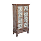 55.12'' Tall Tower Storage Cabinet - Rustic Wood Sideboard Pantry Cabinet - Versatile Buffet Cabinet with Storage for Home Decor and Organization chic cabinet with two doors and a drawer - Grand Goldman Shop