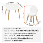Kids Table and 2 Chairs Set, Toddler Table and Chair Set, Children Multi-Activity Table for Art, Craft, Reading, Learning, 1 