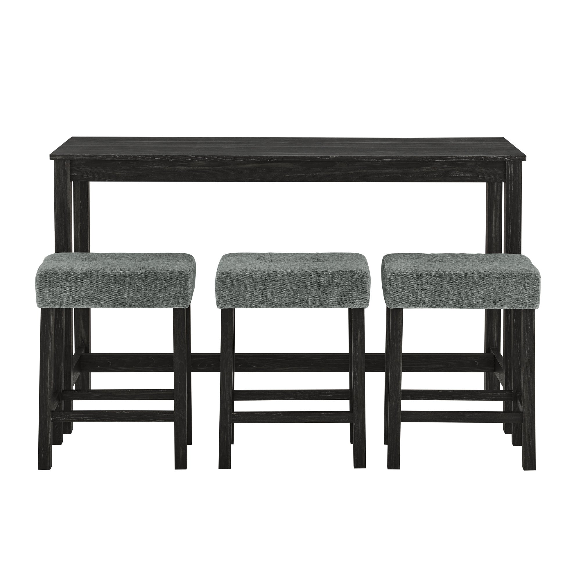 59 Inch Bar Table, Dining Table, Sofa Table with Power Outlet, 3 Upholstered Stools, 4 Piece Bar Table and Chair Set for Living Room, Dining Room, Kitchen - Grand Goldman Shop