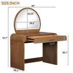 39' Makeup Vanity Table with Mirror Touch Screen Lighted Mirror, Dressing Table with Drawer for Bedroom, Espresso - Grand Goldman Shop