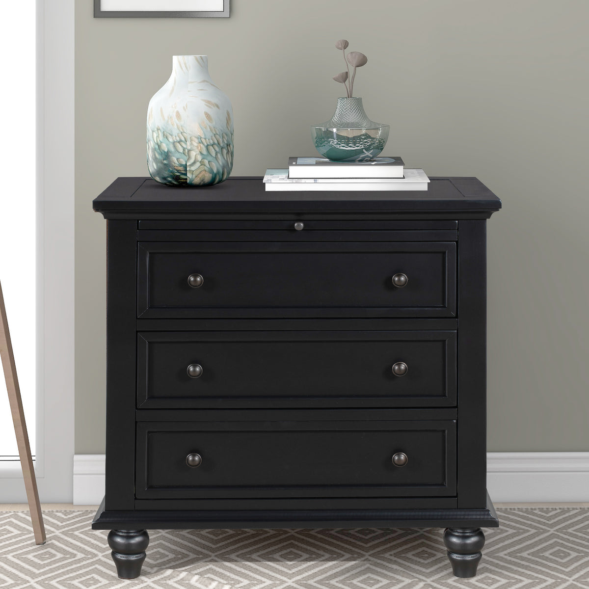 U_STYLE 27.6'' Painted Nightstand with pull-out tray, Fashion Bedside Cabinet with 3 Drawers, Minimalist Sofa Side Table with rubber legs and Metal handle for Bedroom Sofa Couch Office - Grand Goldman Shop