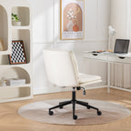 Bizerte Adjustable Swivel Criss-Cross Chair, Wide Seat/ Office Chair /Vanity Chair, White - Grand Goldman