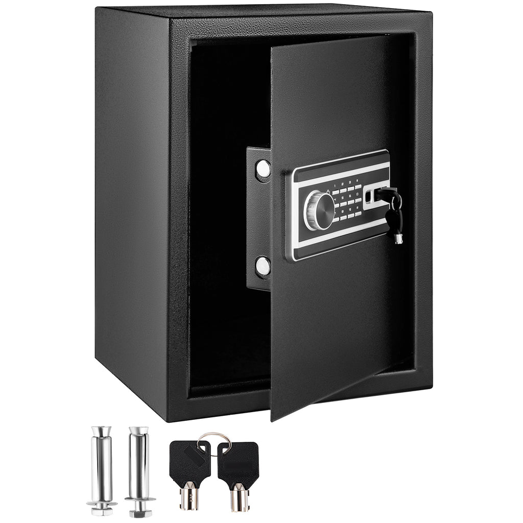 Safe Box, 2.1 CU.FT Fingerprint Safe Box for Money w/ 2 Keys & Digital Keypad, Q235 Steel Safe Box for Storing Cash, Jewelry,