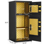 Large Double-door Coin-operated Safe,Digital Security Safe with Fireproof and Waterproof Bag,7.0 Cubic Feet Safe Box with Hid