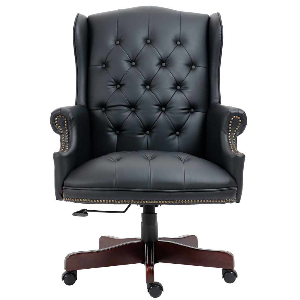 Executive Office Chair Comfortable Desk Chair - Ergonomic Design - Thick Padded Seat and Backrest - PU Leather Desk Chair wit