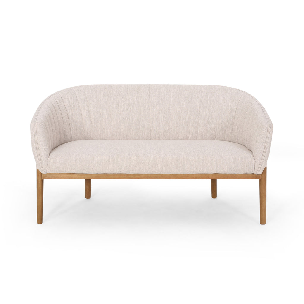 Mid Century Modern Loveseat with Channel Stitched Backrest - Grand Goldman Shop