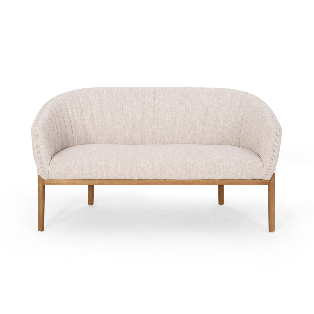 Mid Century Modern Loveseat with Channel Stitched Backrest - Grand Goldman Shop