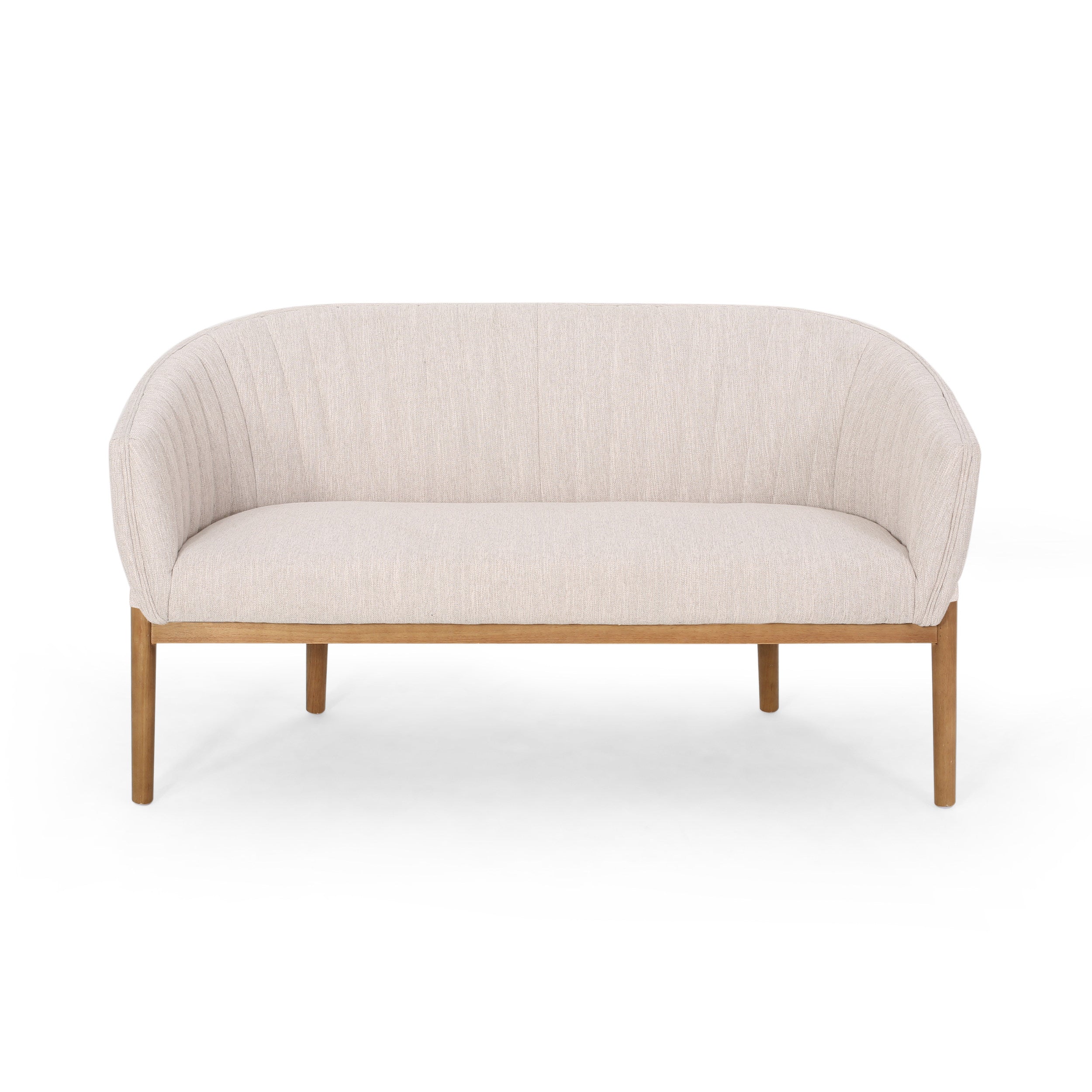 Mid Century Modern Loveseat with Channel Stitched Backrest - Grand Goldman Shop