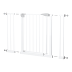 White Pressure-Mounted Baby Gate for Stairs, 29.5-44.1' Wide, Steel and ABS Construction, Easy Walk-Through Design for Kids a