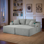 Compressible U-Shaped Sectional Sofa Set,Minimalist Style Modular Sectional Sofa, Corduroy Fabric Cloud Couch for Living Room - Grand Goldman Shop