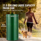Dog Poop Trash Can 11.5 Gallons Weather-Resistant Dog Waste Bin with Lid - Grand Goldman Shop